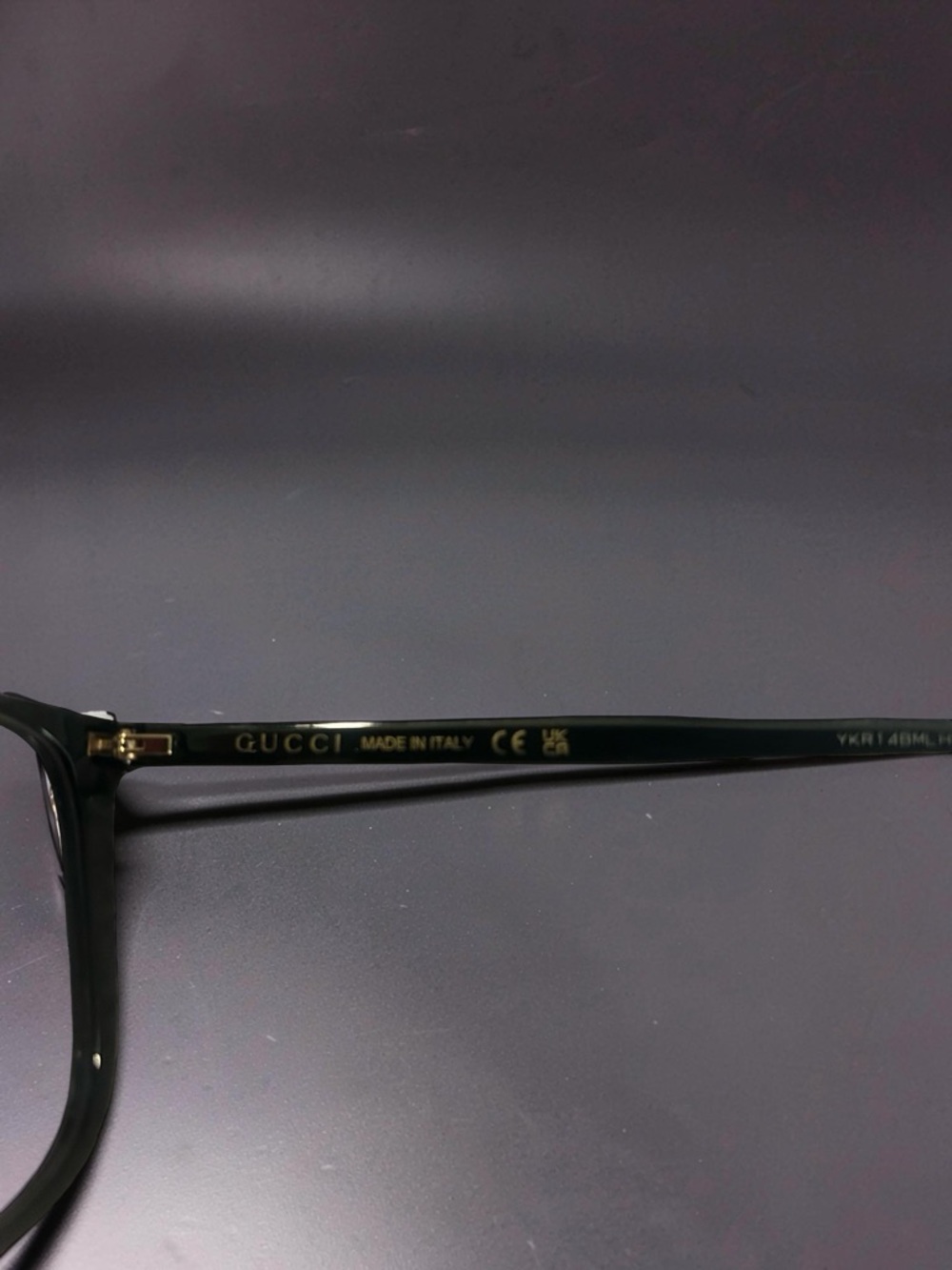 Gucci Fancy Black Square Sunglasses with Purple Velvet Case - Picture 7 of 12